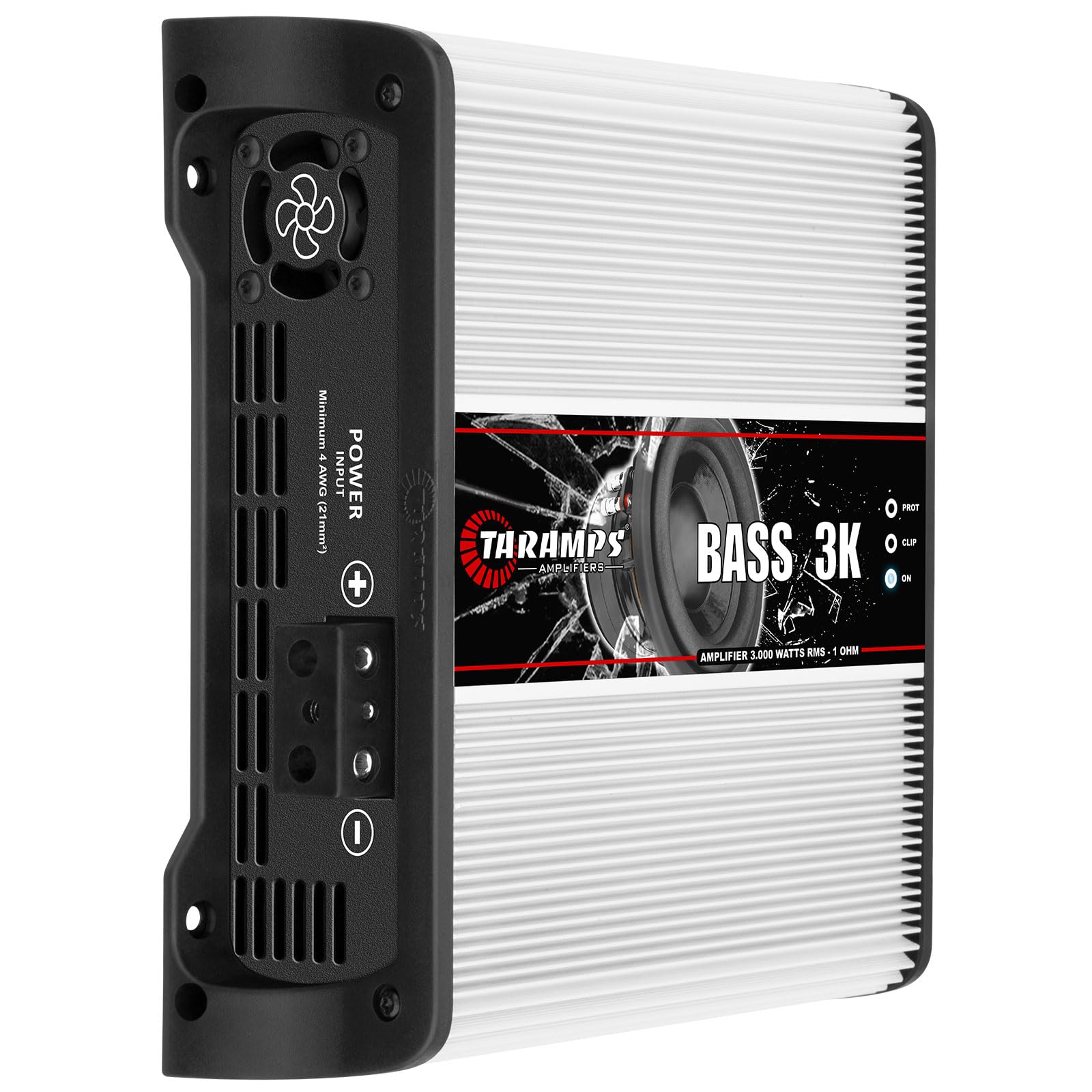 Amplificador Monofónico Taramps Blanco 3000 Vatios Clase D 1 Ohmio Monobloque