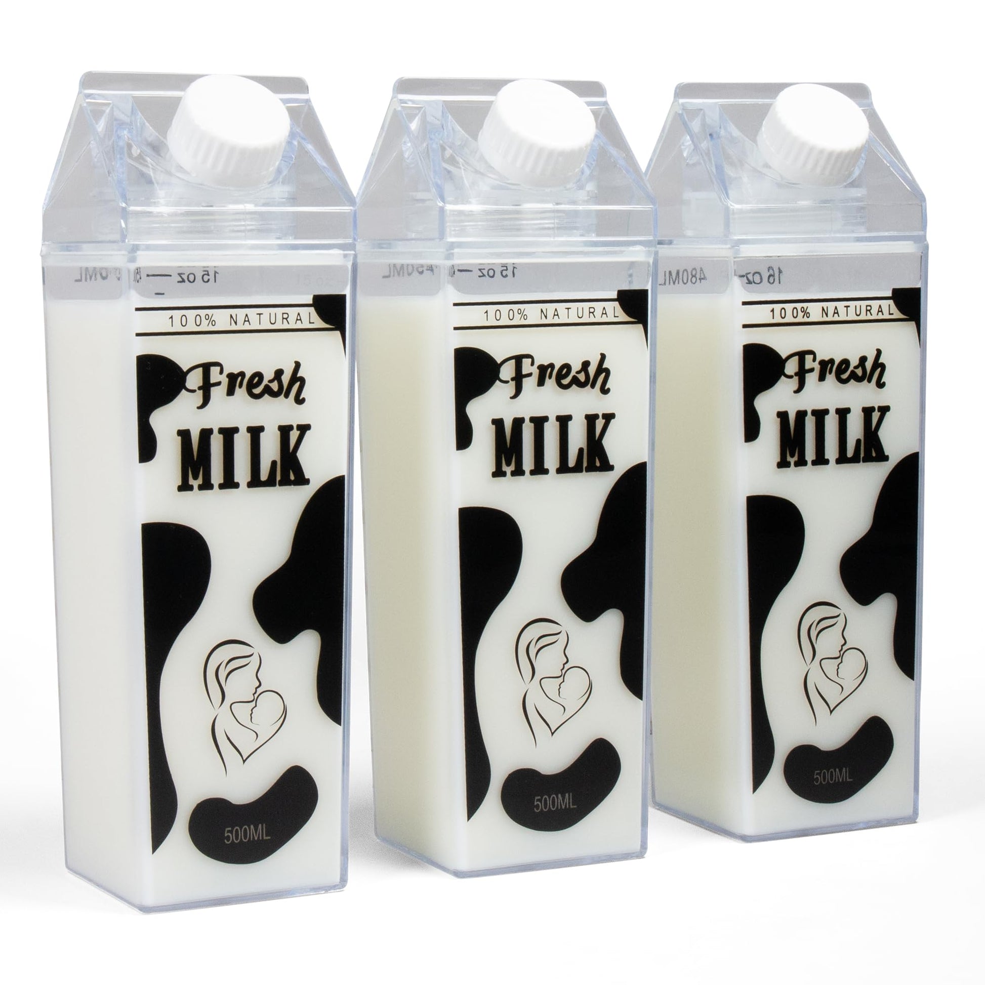 Avalyr - Paquete de 3 recipientes de fórmula de 500 ml y recipientes de almacenamiento de leche materna con tapas para nevera, jarra perfecta para refrigerador y botella de almacenamiento de leche