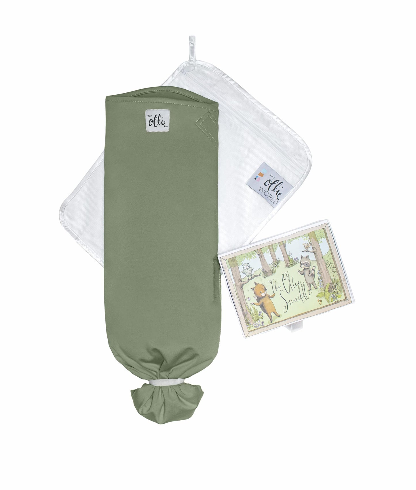 The Ollie Swaddle - Swaddle para dormir para bebés, tela transpirable que absorbe la humedad para evitar el sobrecalentamiento, ajuste ajustable (oliva, talla única)