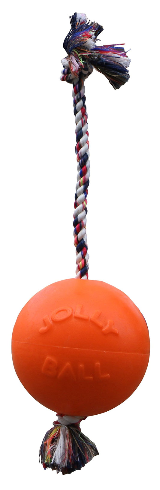 Jolly Pets Romp-n-Roll - Juguete de Cuerda y Bola para Perro, 20,32 cm, Color Naranja