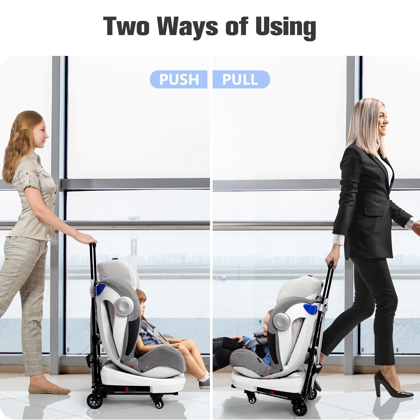 KEDSUM - Carrito de viaje para asiento de coche, compacto y ligero para aeropuerto, silla de paseo portátil de construcción sólida para aeropuertos, carro de mano plegable para bebé, elevador