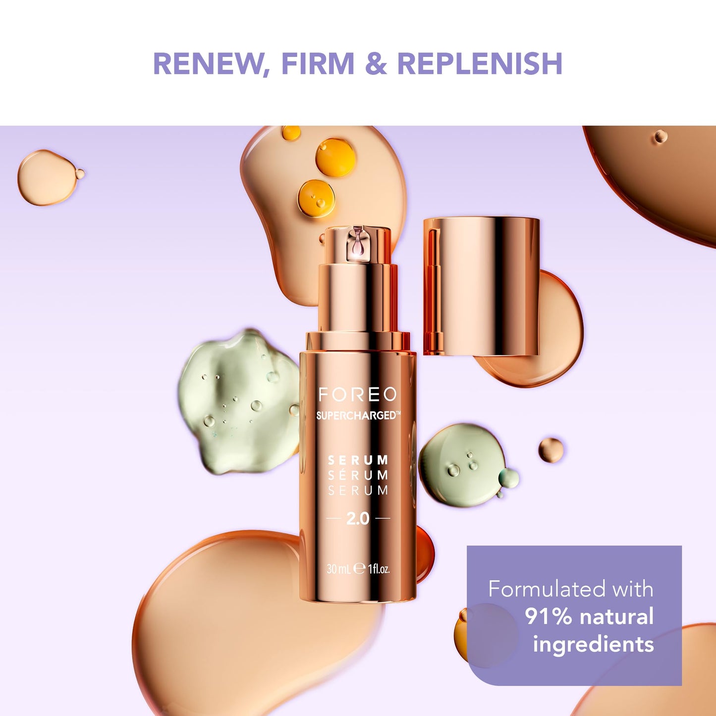 FOREO BEAR mini + Serum Sérum Serum 30 ml - Dispositivo de microcorriente facial - Masajeador facial - Dispositivo de cuidado facial - Regalos para mujer - Set de regalo - Lavanda