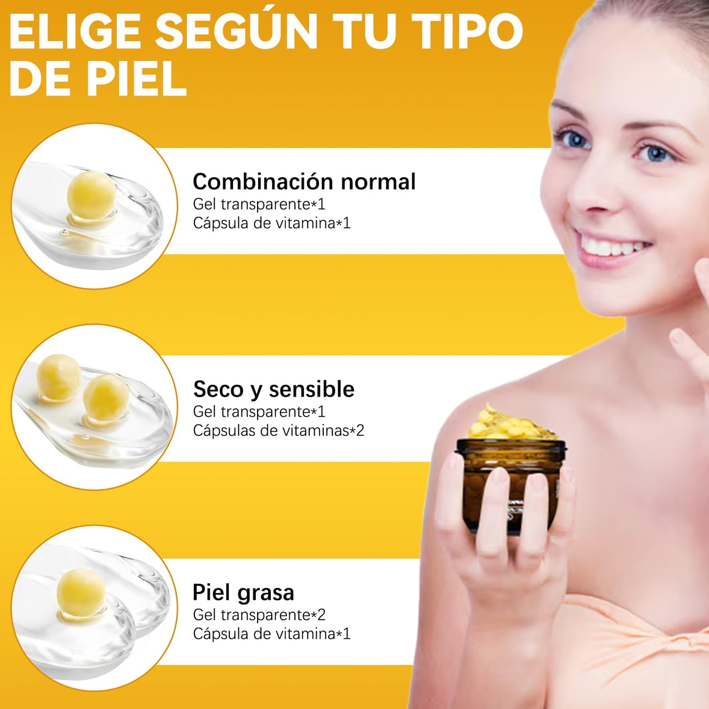 LUSCOR Deep Vitamin C Capsule Cream,Crema en cápsulas Deep Vita C,Gold Capsule Moisturizer,Para antiarrugas y aclaración de la piel: gel transparente, humectante e hidratante