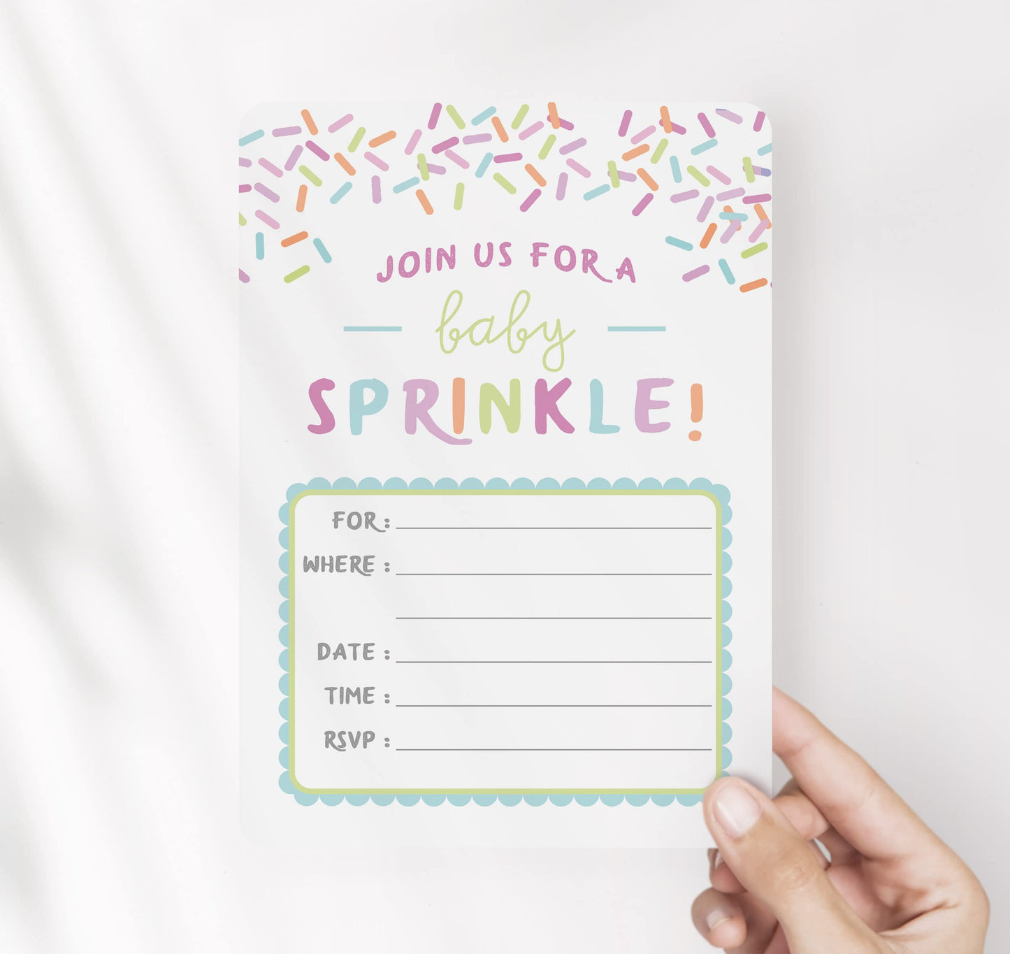 Baby Sprinkle - Invitaciones para baby shower, 25 unidades