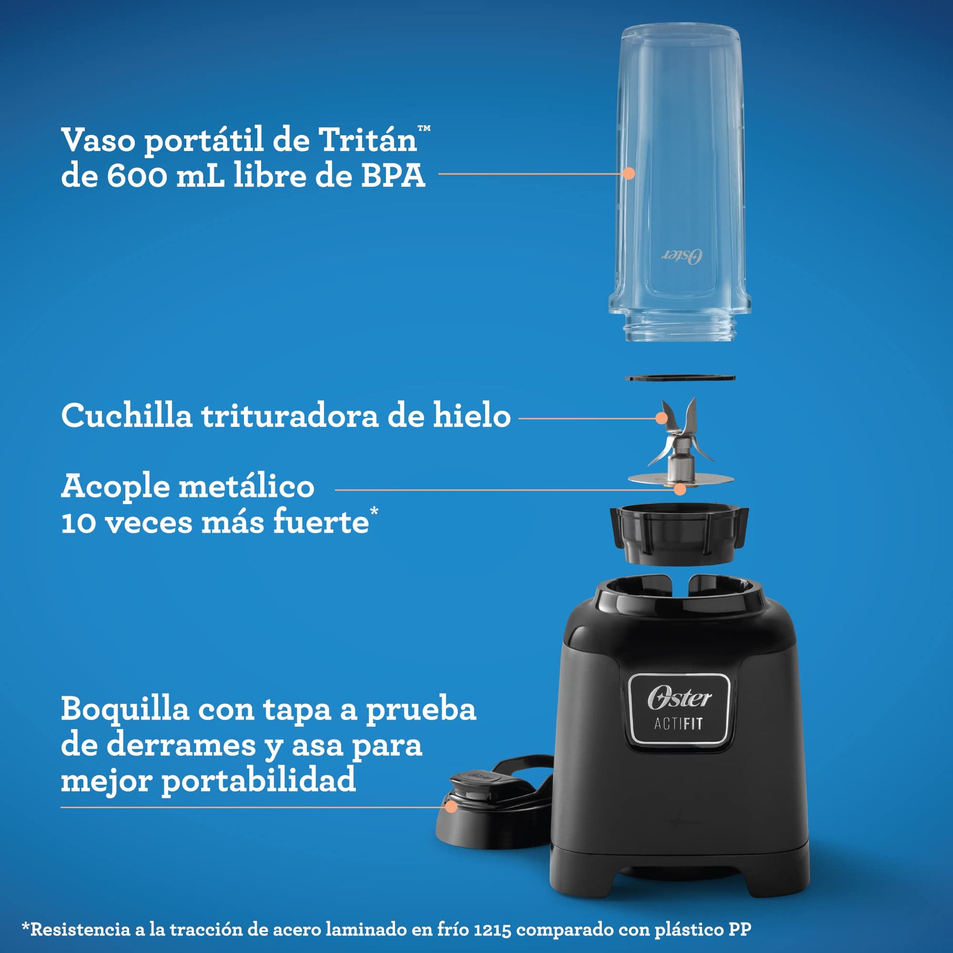 Sistema de Nutrición Oster ActiFit Vaso Portátil Tritan