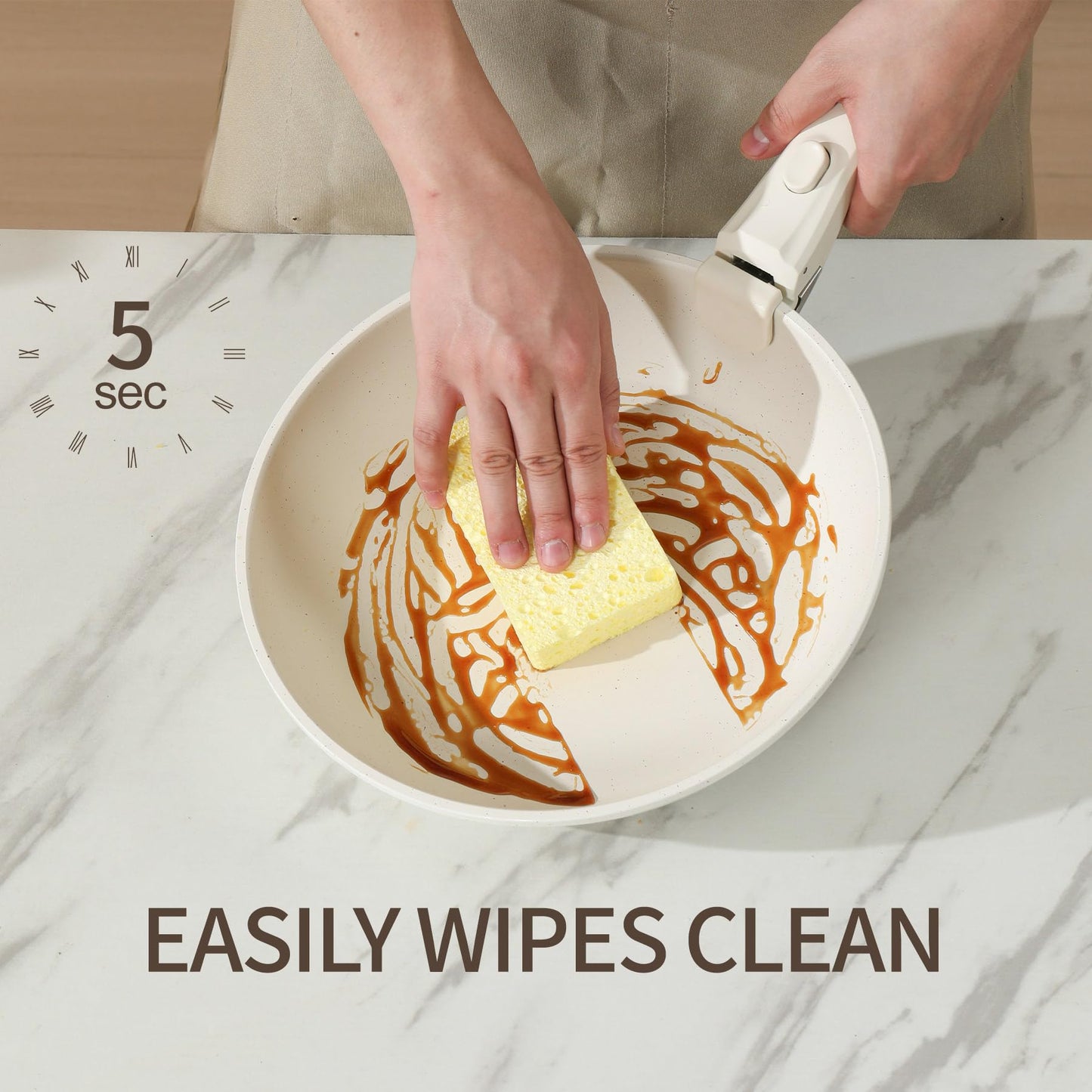 BECIGAR - Juego de 23 utensilios de cocina antiadherentes de cerámica con mango desmontable antiadherente, juego de cocina de inducción con mango extraíble, incluye sartenes y cacerolas para horno,