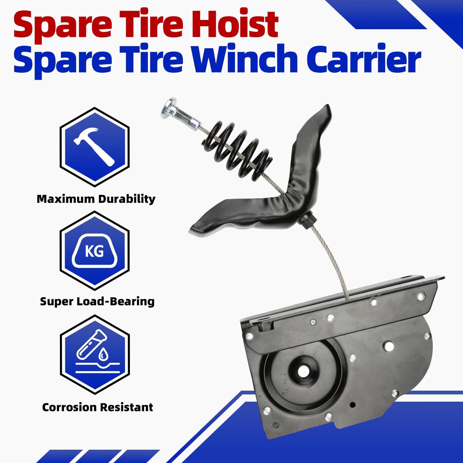 Soporte de cabrestante de llanta de refacción compatible con Ford F-150 1997-2003, 2004 y Heritage 1997-1999, F-250 1997 y HD 2002 y Lincoln Blackwood 2002 924-526 1L3Z1A131AA 2L3Z1A131AA