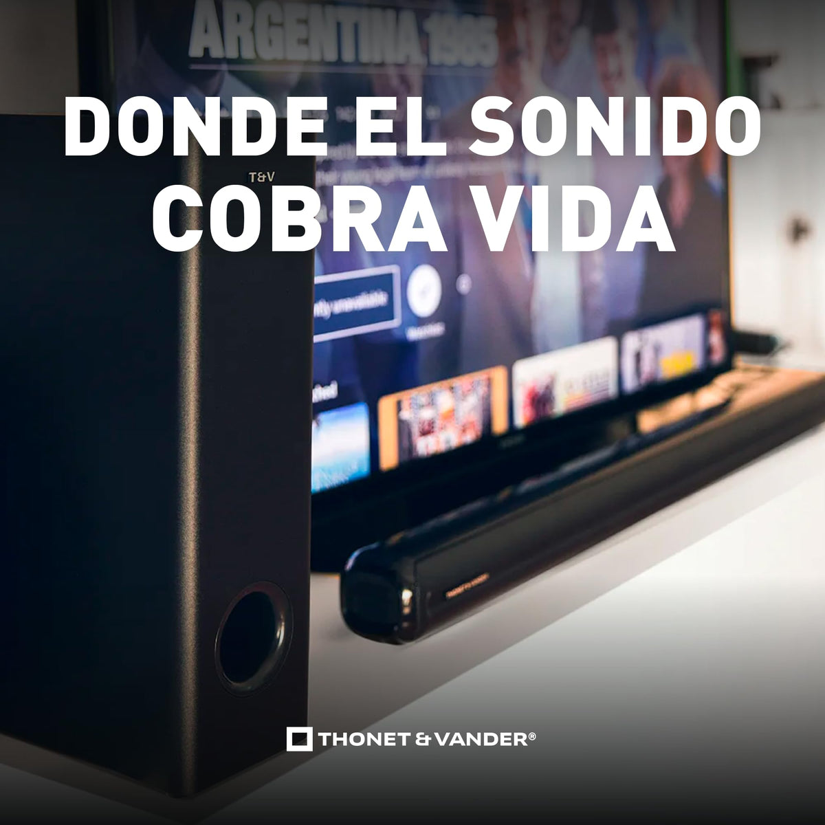 Sistema de Sonido Thonet & Vander Kino 150W con Subwoofer HDMI ARC