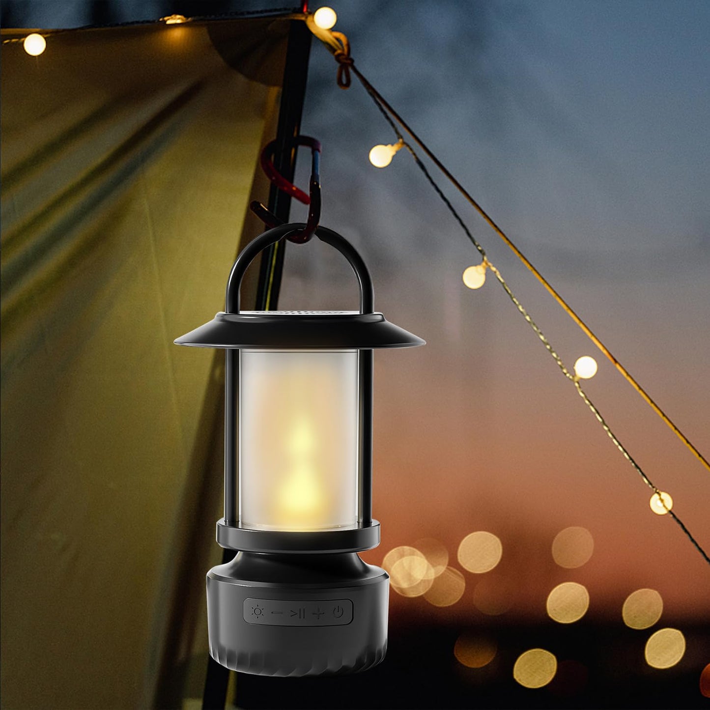 Altavoz Bluetooth al aire última intervensión, linterna de camping, altavoz impermeable para acampar, luz nocturna que se puede utilizar para la decoración de patios, porches, jardines, patios