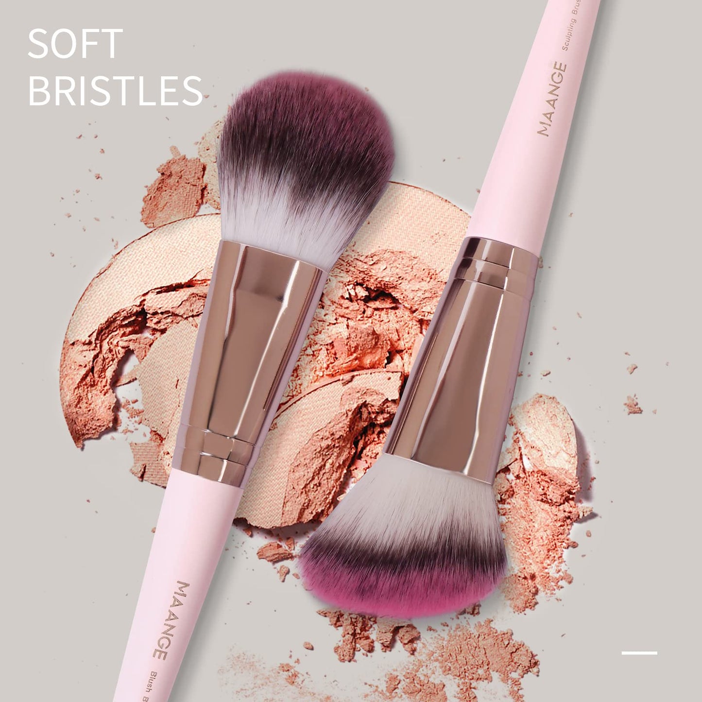 Brochas de Maquillaje con Estuche 18 Piezas Set de Brochas para Maquillaje Profesional Juego de Brochas Kabuki Sintético Premium Sombra de Ojos en Polvo para Base de Maquillaje (Rosa)