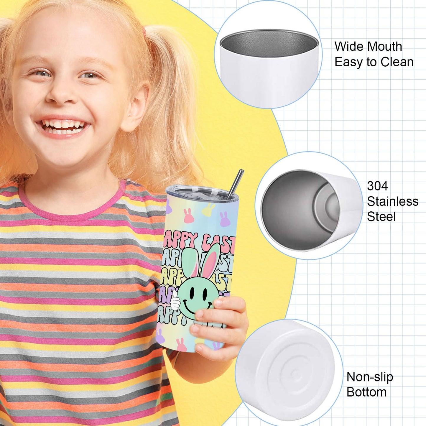 Wzaytia - Vasos de sublimación de 15 onzas en blanco (paquete de 12), vasos de sublimación para niños delgados y rectos a granel, en caja de regalo individual