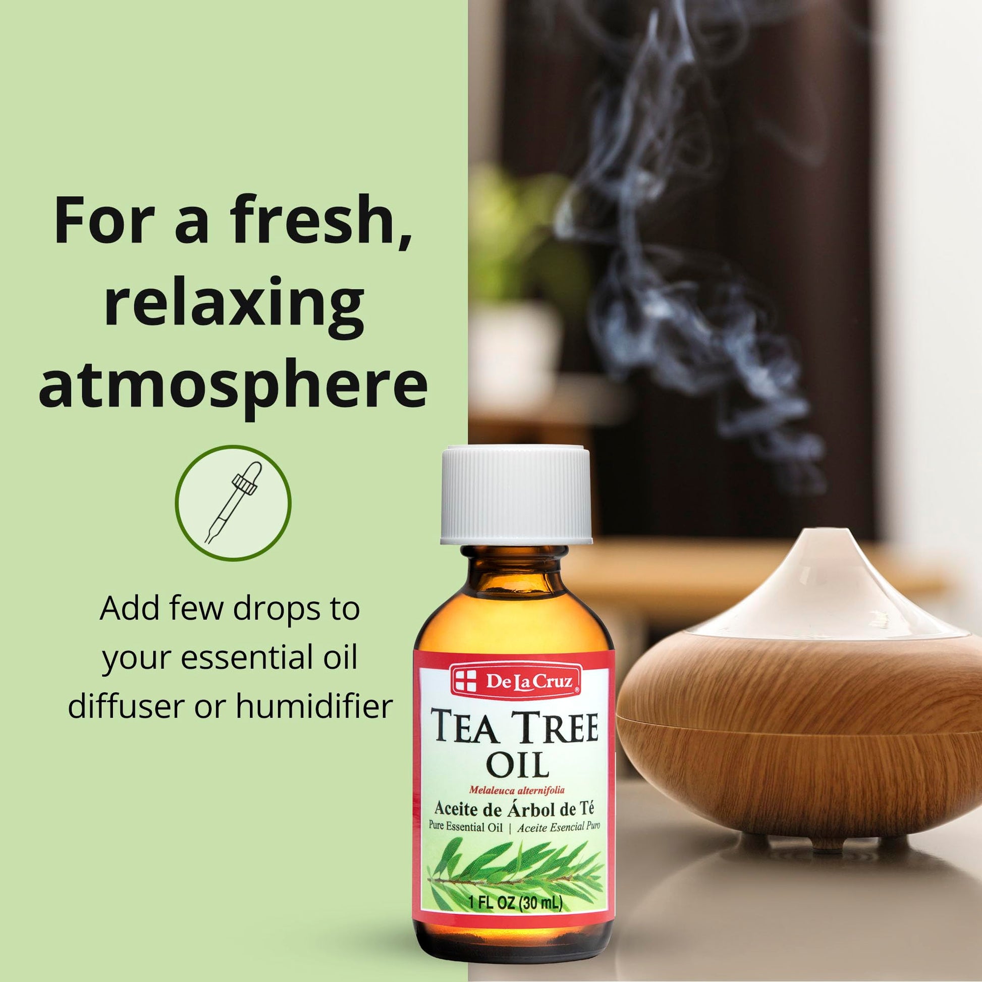 De La Cruz Australian Tea Tree Essential Oil, 100% Pure, Steam-Distilled, Bottled in USA 1 FL. OZ.