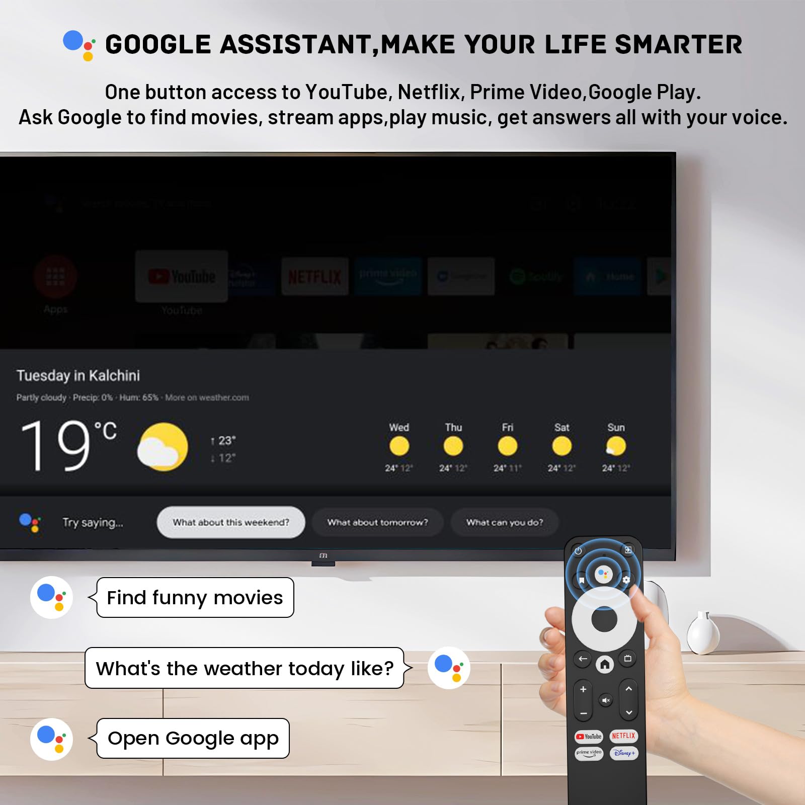 Caja de TV para Android 14.0 2025, Kinhank G1 Smart TV, compatible con Google Netflix, reproductor de transmisión de 4+32 GB, Ultra 4K HDR 10+/Dolby Vision/Audio, Wi-Fi 6, Ethernet, BT 5.0, AV1