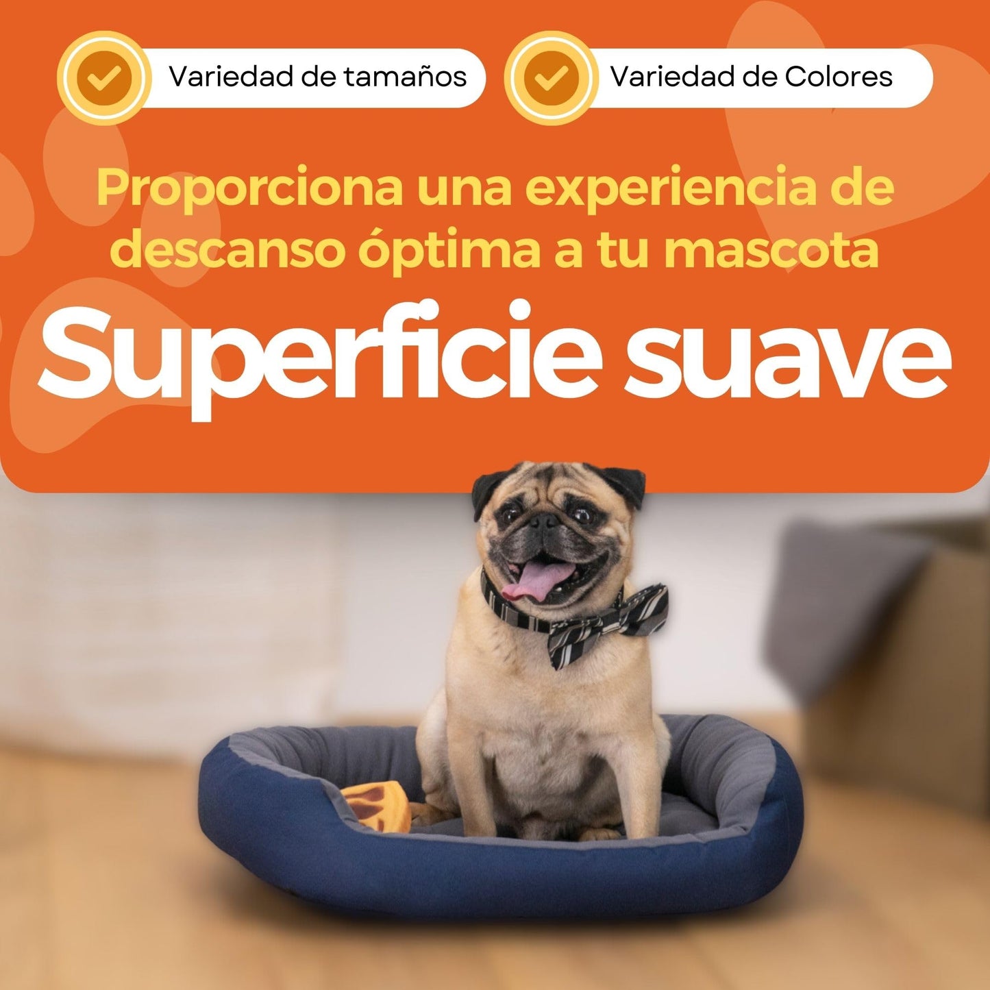 Cama para Perro PETS APPAREL HILLS Marino Gris Resistente y Confortable con Relleno Suave