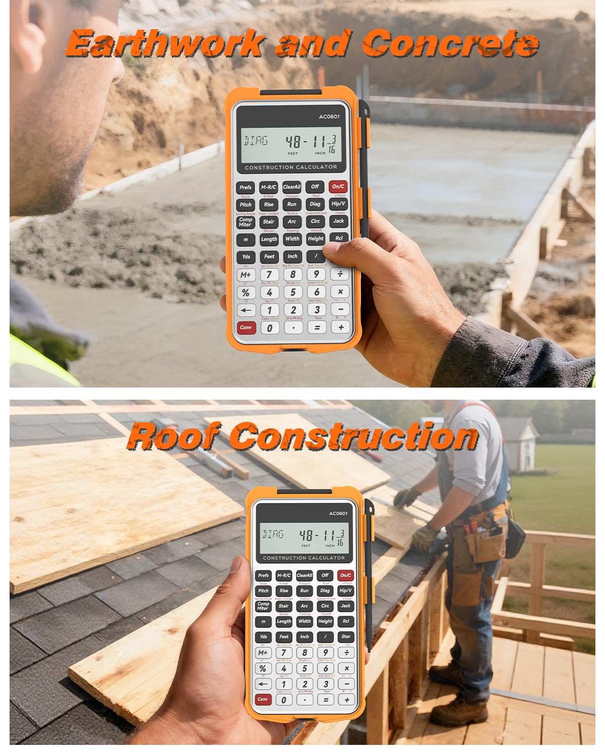 Calculadora de Construcción ROATEE Plateada con Tableta de Escritura