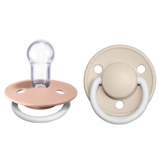 BIBS 5713795200610 PACIFIER, Blush GLOW/Vanilla GLOW, 2 piezas