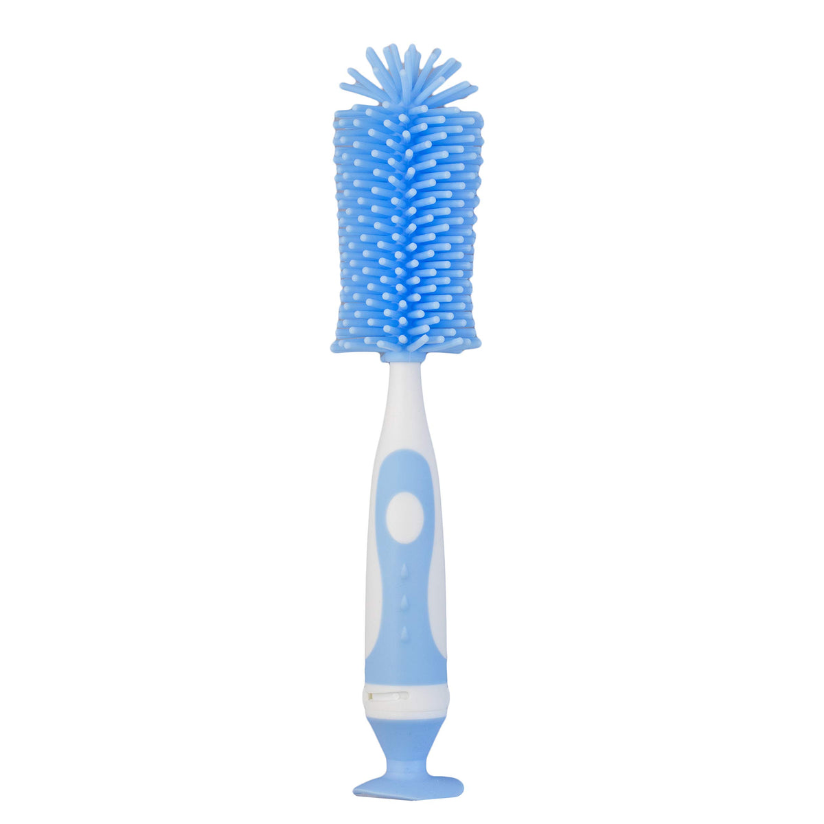 PAPU BABY Cepillo para Biberón/Botella de Silicón 100% grado alimenticio. Escobillón para Biberones. (Azul)