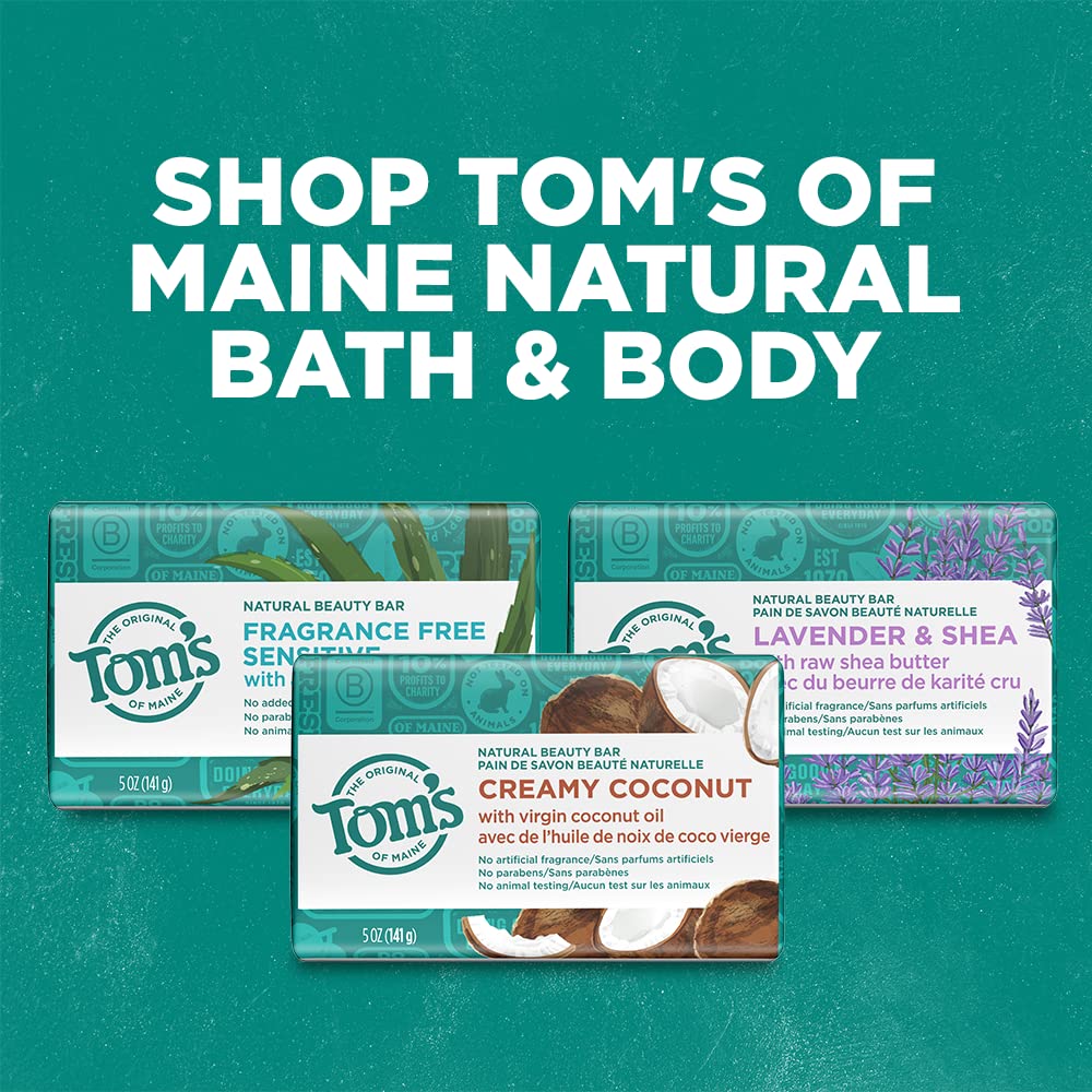 Tom's of Maine Natural Beauty Bar Soap with Aloe Vera, Fragrance Free, 5 oz