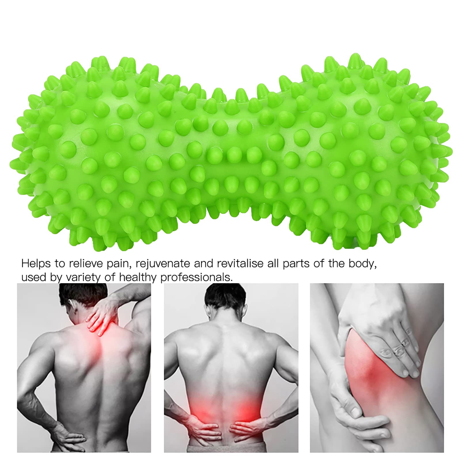 Leftwei Bola de Masaje de Punta, Bola de Ejercicio de Bola de Masaje para Entrenamiento Corporal para Yoga(Green)