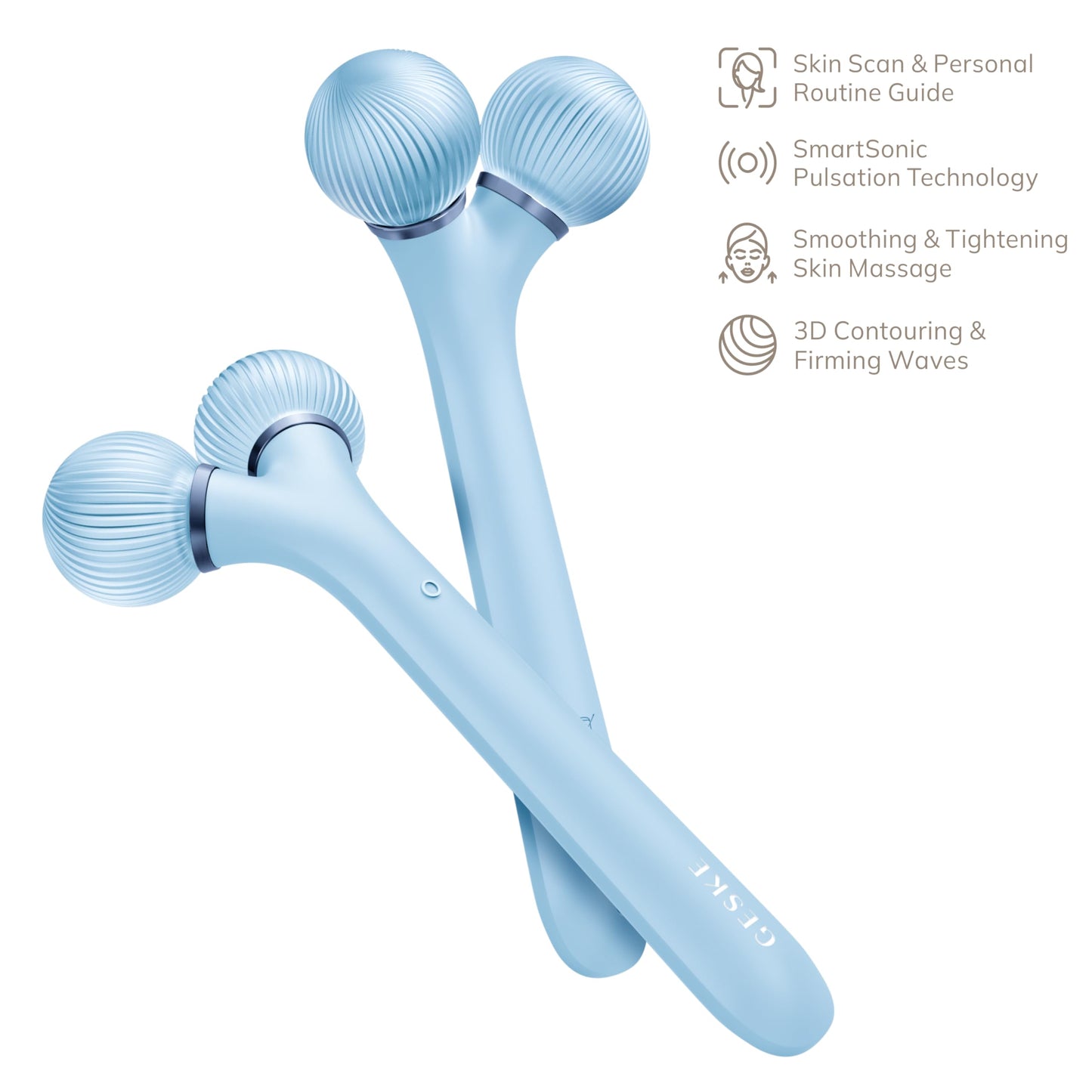 GESKE | Rodillo facial sónico SmartAppGuided™ | 4 en 1 | rodillo derma | dispositivo para la cara | rodillo derma | Rodillo facial profesional | Reafirma y define la piel del rostro