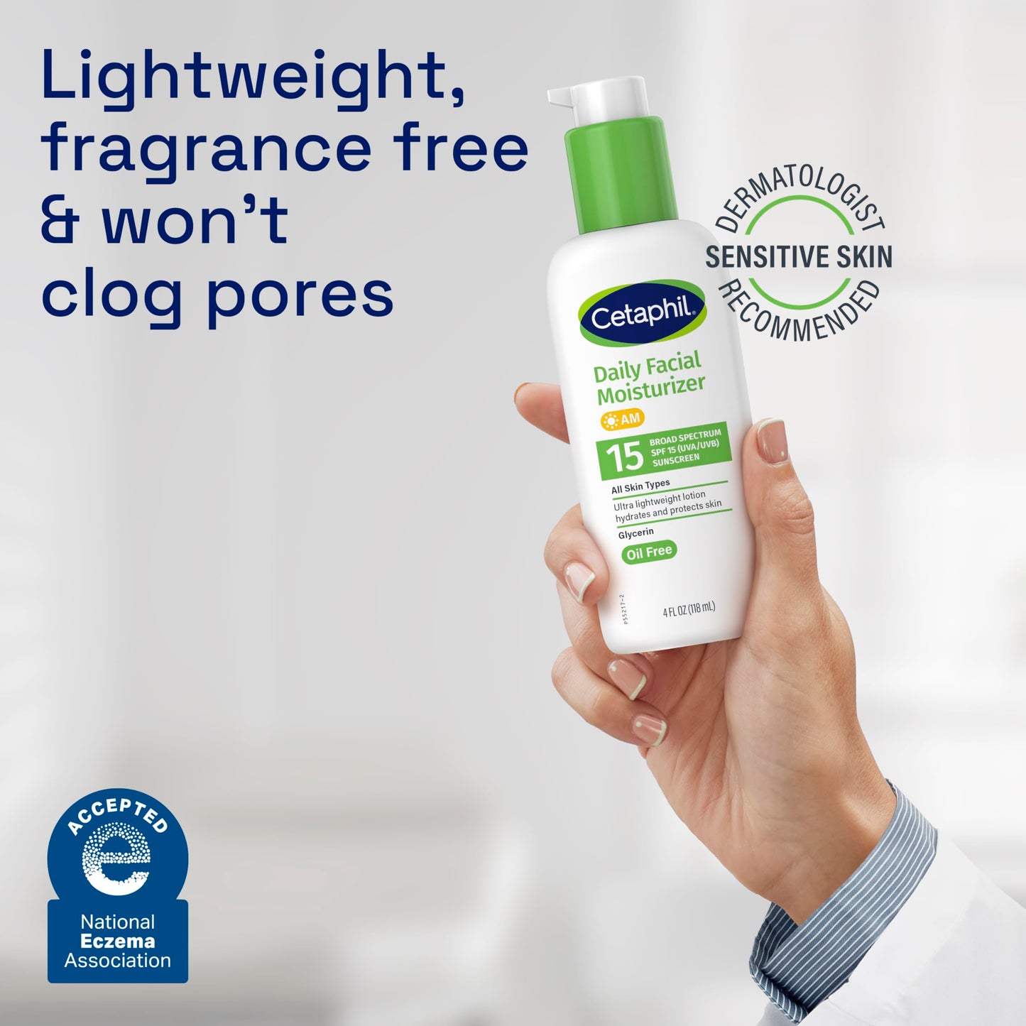 Hidratante Facial Diario Cetaphil sin Fragancia SPF 15 Botellas 4 Onzas Pack de 2