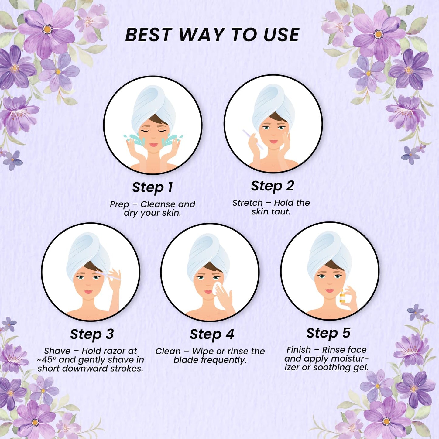 Generic Maquinilla de afeitar facial de doble punta para mujer – Herramienta para cejas y dermaplaning | Paquete de 6 = 12 cuchillas de acero inoxidable | Eliminador de vello facial y exfoliante para