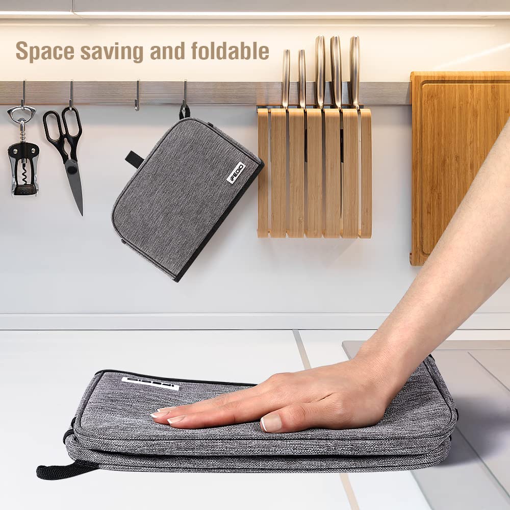 Cubierta para tostador de 4 rebanadas con bolsillos y asa superior, cubierta para polvo para tostador de electrodomésticos pequeños, lavable a máquina (gris)