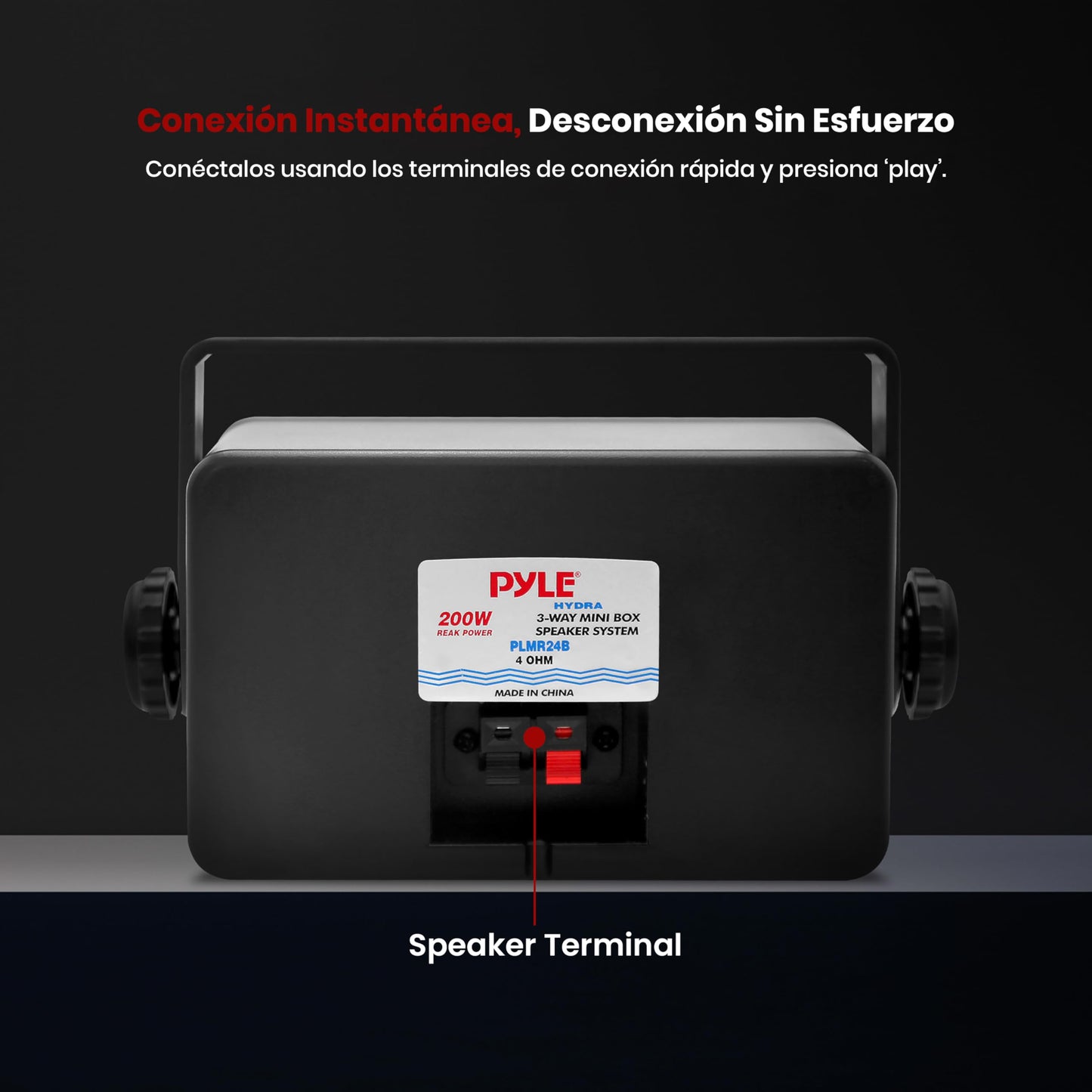 Pyle bocinas para exteriores e interiores 3 vías - 3.5” 200W impermeables grado marino, carcasa ABS resistente, uso en casa, bote, alberca, jardín