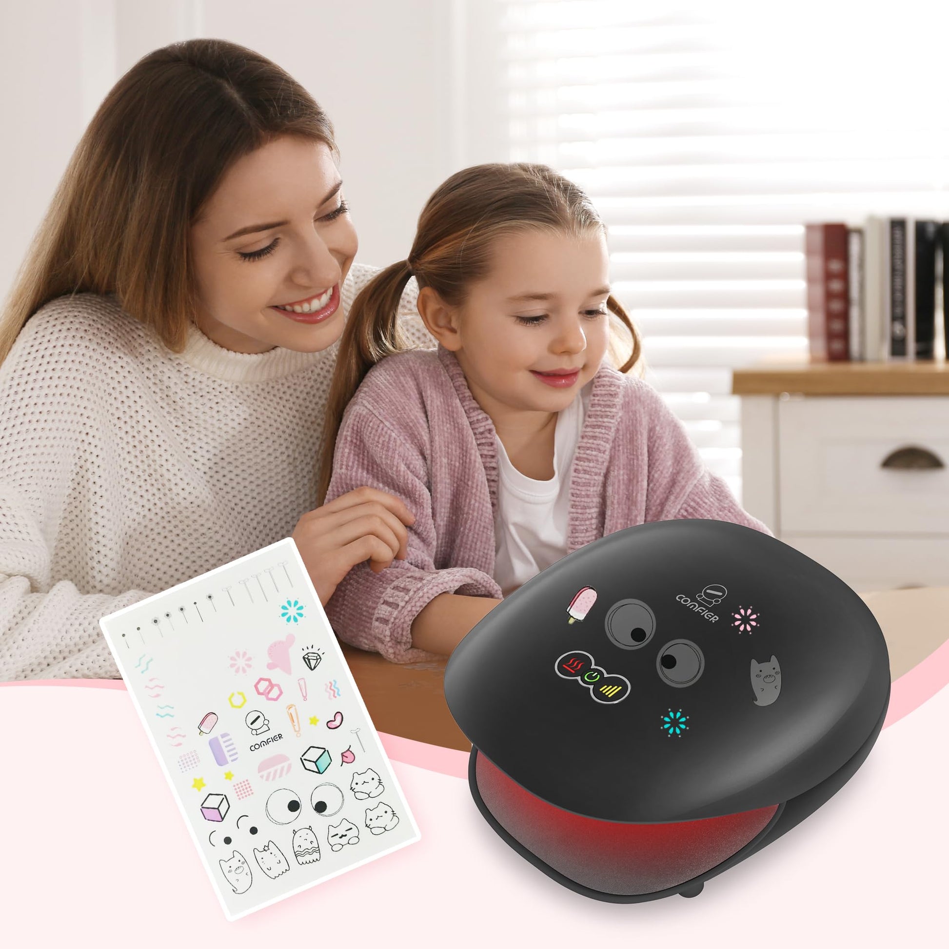COMFIER Comfier Masajeador De Manos Inalámbrico Con Calor -3 Niveles Compresión Y Calefacción, Máquina Masajeador De Manos Recargable Para Túnel Carpiano, Regalos Ideal Para Mujeres (Negro)