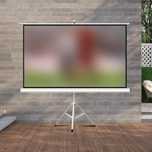 Mastery Brand Pantalla Proyector 84 Pulgadas - Pantalla de Proyección con Tripie, Pantalla Proyector Retractil, Cortina Portátil Montable en Pared Tela para Proyector, Projector Screen