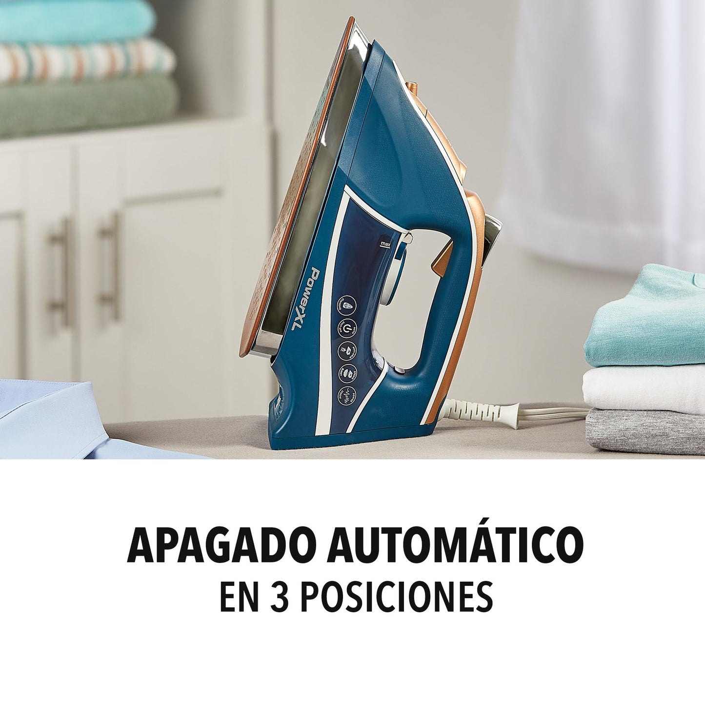 Plancha de Vapor PowerXL Azul Profesional con 6 Ajustes de Temperatura