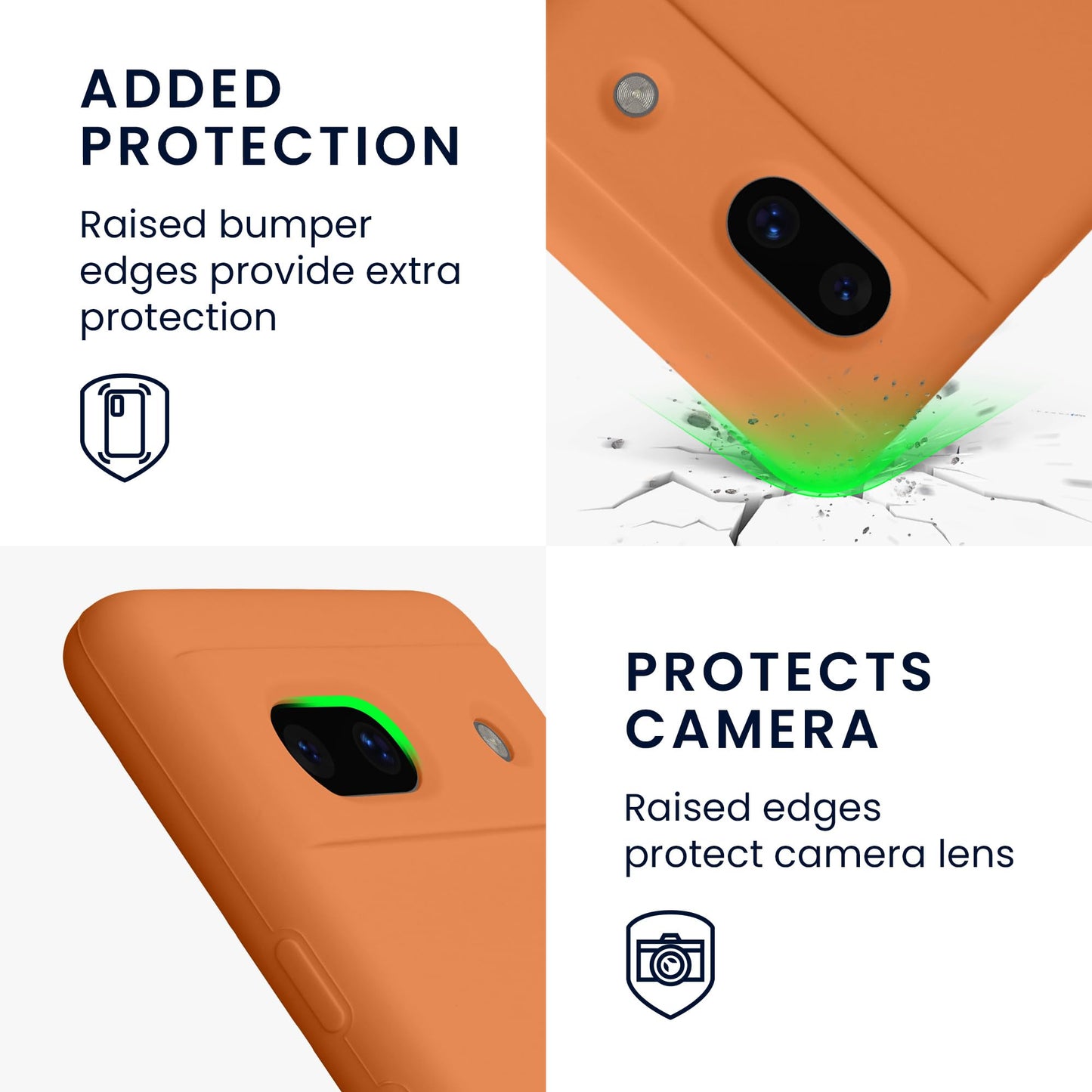 kwmobile Carcasa Compatible con Google Pixel 7a Funda - Case TPU y Silicona antigolpes - Apto Carga inalámbrica - Albaricoque cálido