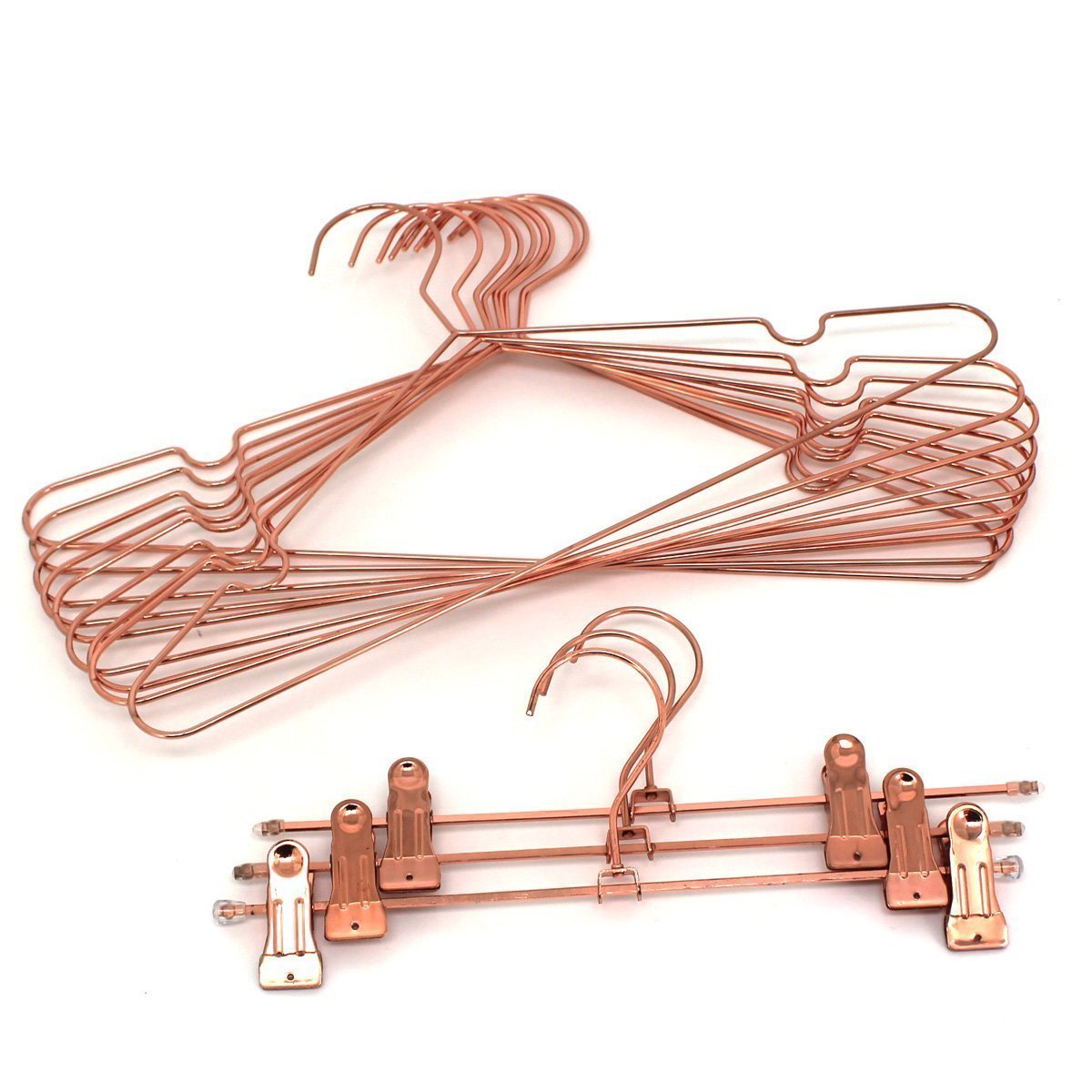 Koobay 13" Children Rose Copper Gold Shiny Metal Wire Top Clothes Hangers for Shirts Coat Storage & Display (10)