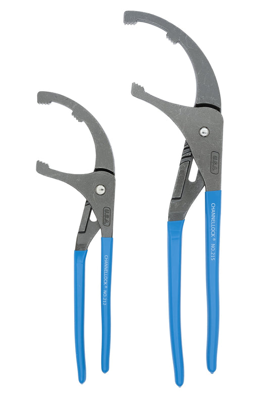 Channellock OF-1 - Juego de 2 alicates de filtro de aceite/PVC para regalo: 12 pulgadas y 15 pulgadas, mate/sin pulir