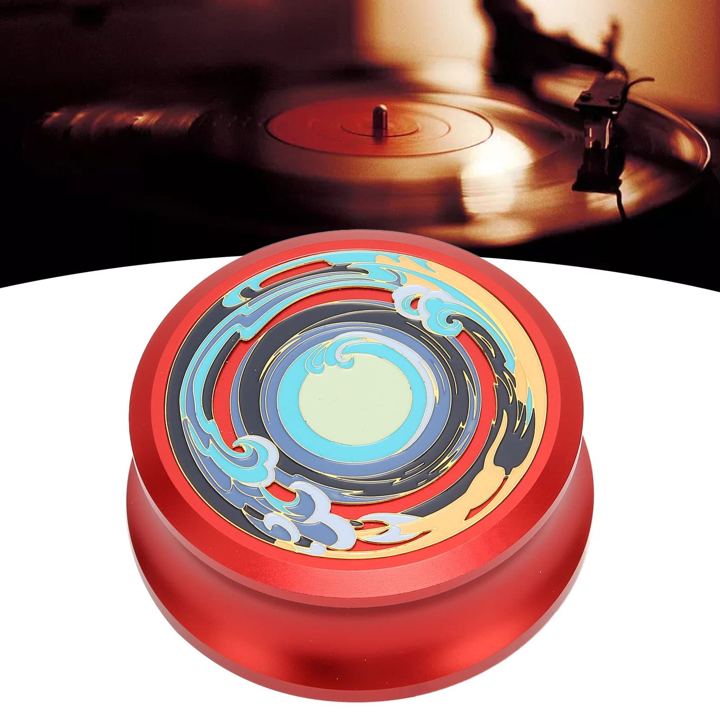 Estabilizador de Disco HiFi LP de Luqeeg, Rojo, Aluminio de Aviación, Latón, Metal, Estabilizador de Disco de Vinilo, Estabilizador