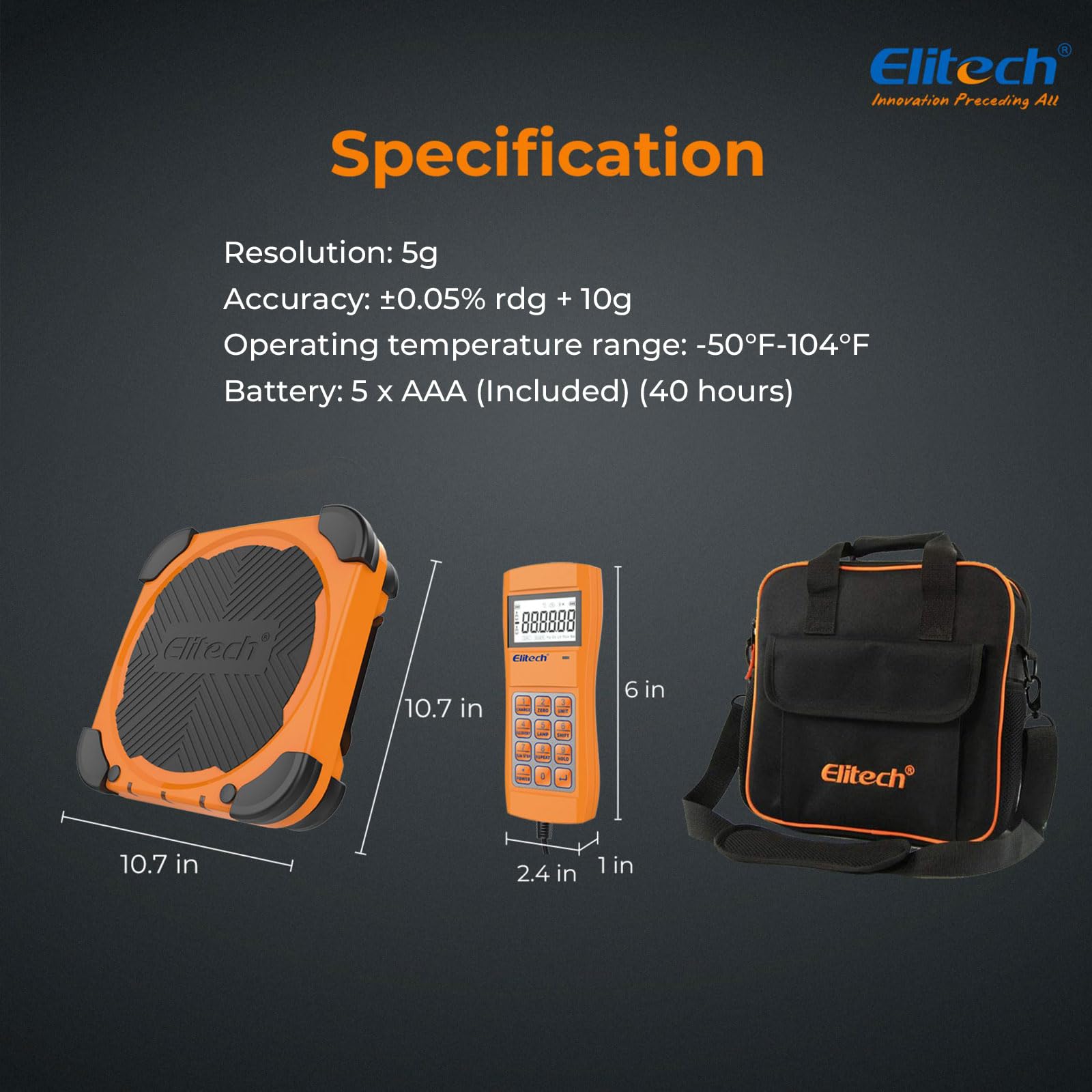 Elitech LMC-200 Báscula Electrónica Refrigerante la Medida Más Pesada 100KG Pesadora de Carga de Refrigerante Escala de Peso Digital para HVAC y AC Alta Precisión