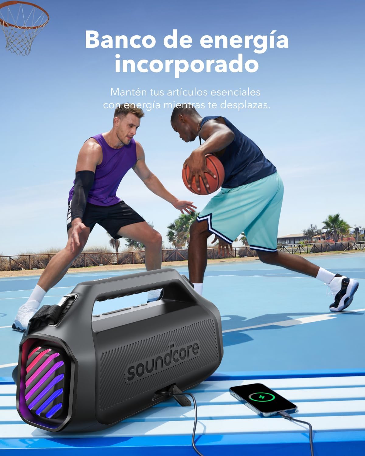 Soundcore by Anker Boom 2 Plus Bocina Bluetooth Portatil, 20h de Reproducción, Potencia 140W con BassUp, Sincroniza +100 Altavoces, IPX7 Flotante, Altavoz Inalámbrico, Party Box