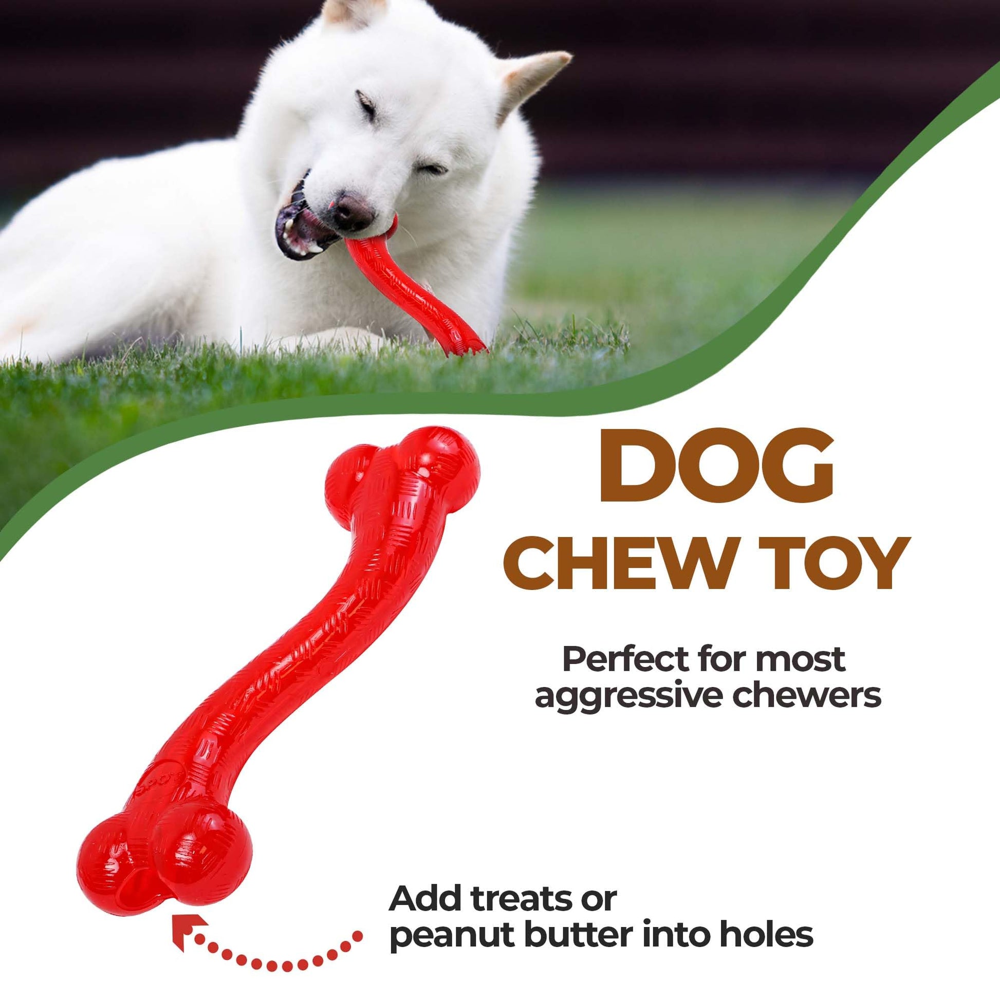 Juguete para Perros SPOT Play Strong S Bone rojo Duradero para masticadores agresivos