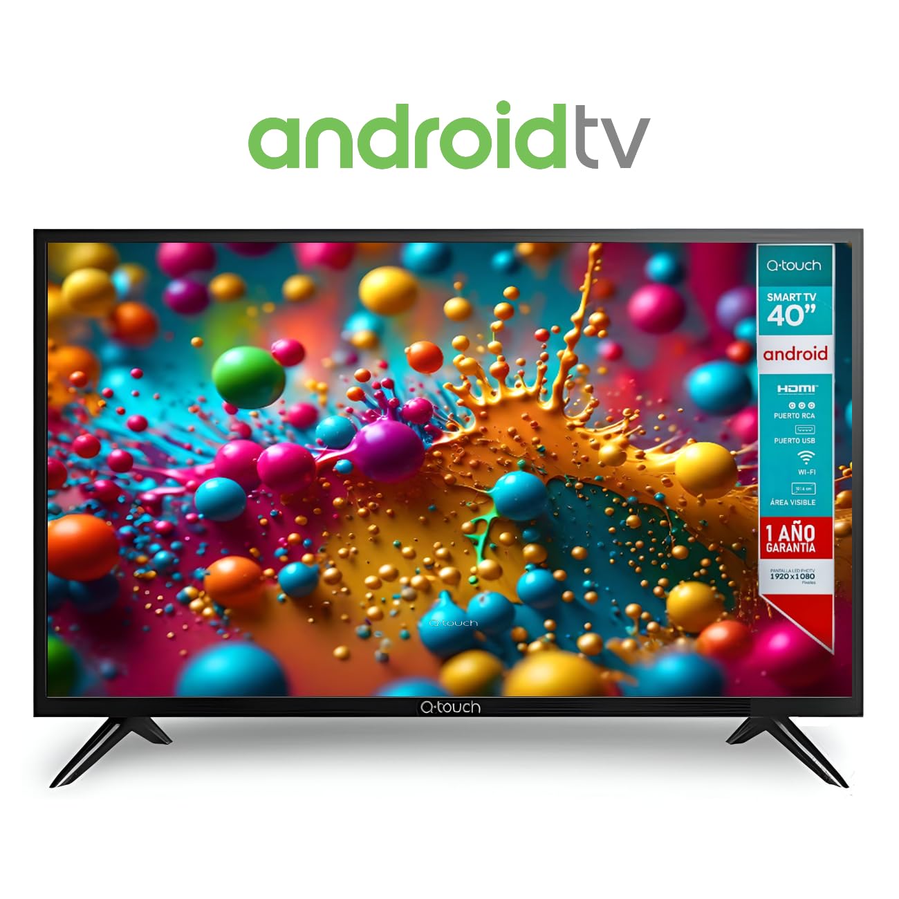 Smart TV Q-Touch 40 Pulgadas HD Android LED WiFi Netflix Youtube