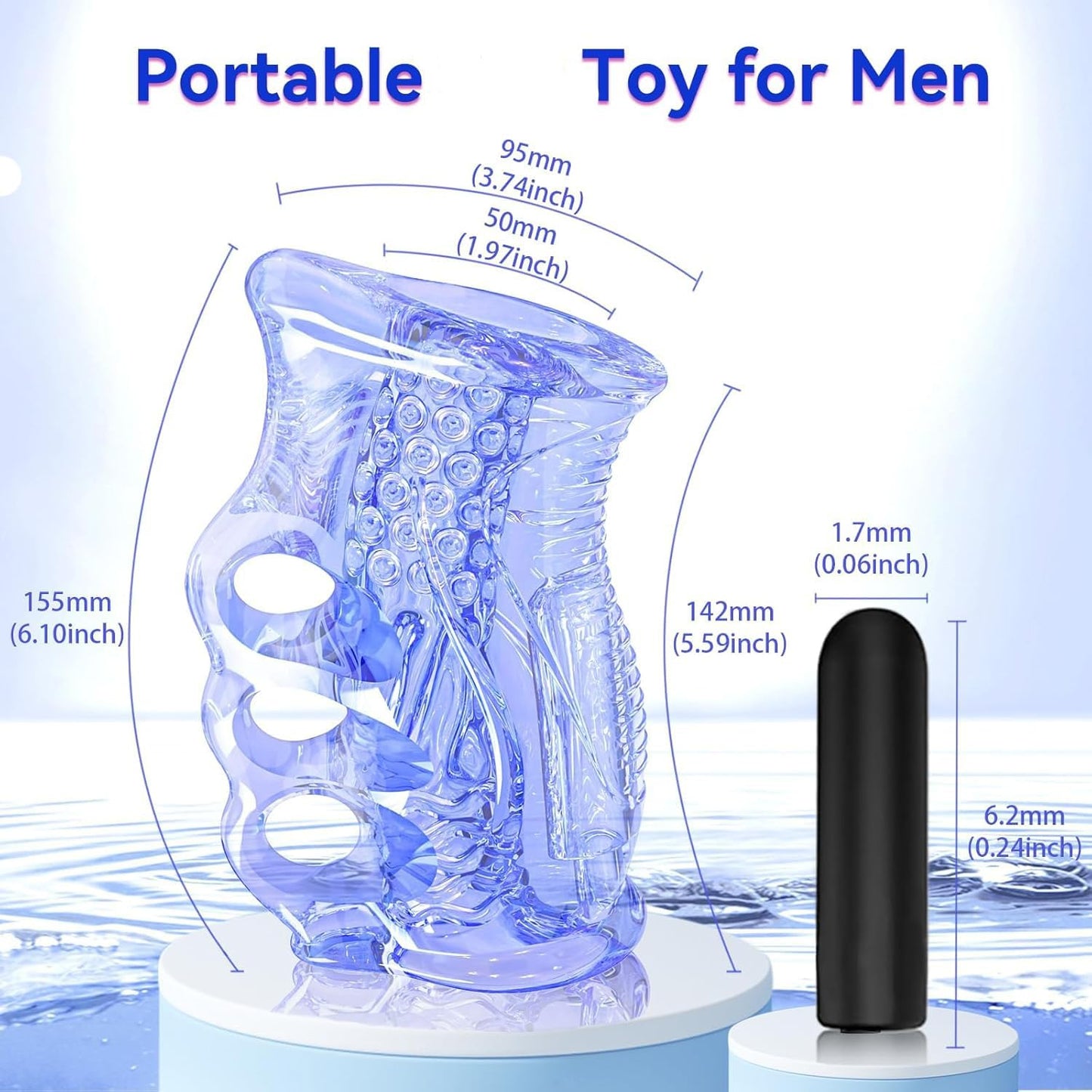 MIURSHAK- "Juguetes sexuales masturbadores masculinos para hombres con mini vibrador de bala, coños de bolsillo vibradores masturbador masculino