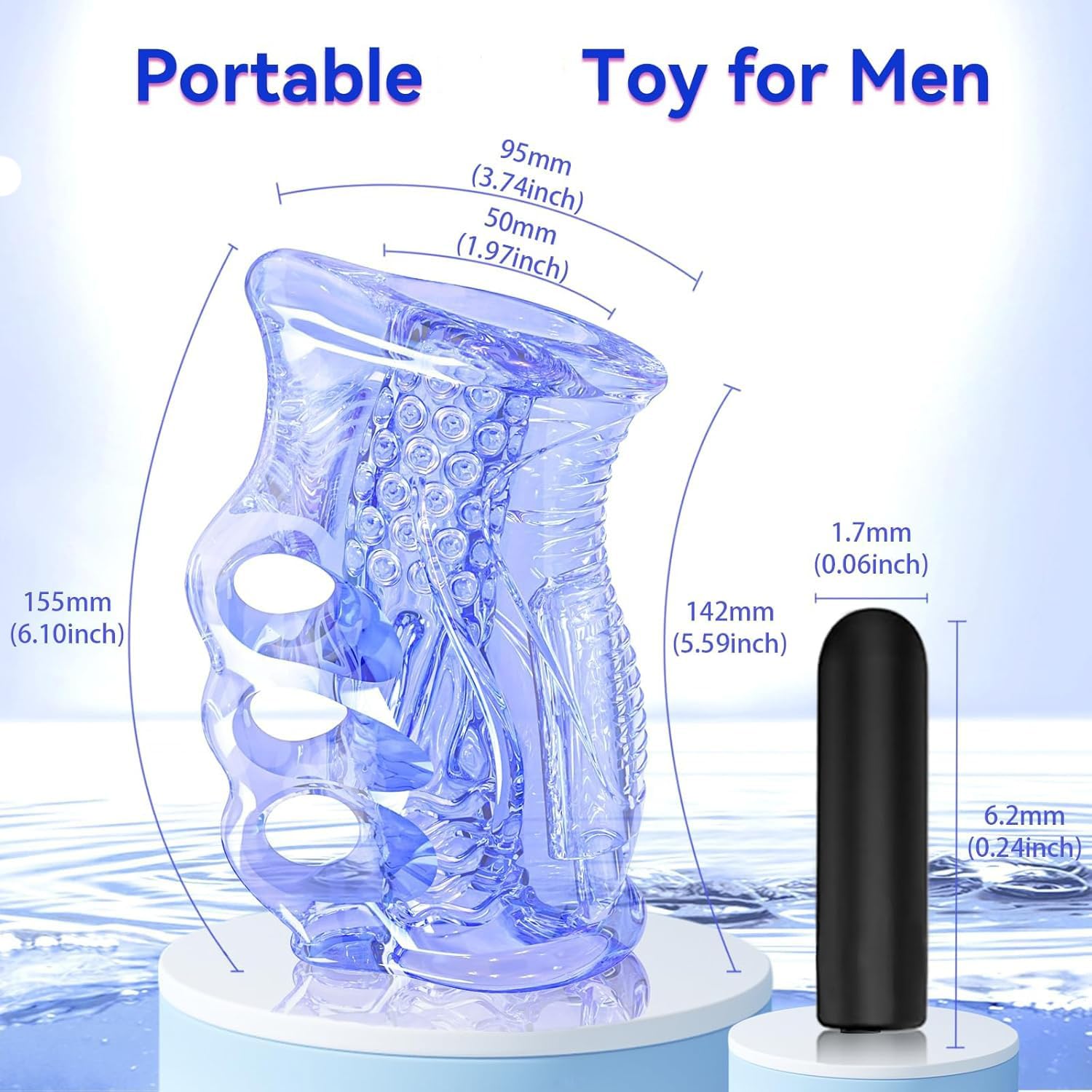 MIURSHAK- "Juguetes sexuales masturbadores masculinos para hombres con mini vibrador de bala, coños de bolsillo vibradores masturbador masculino