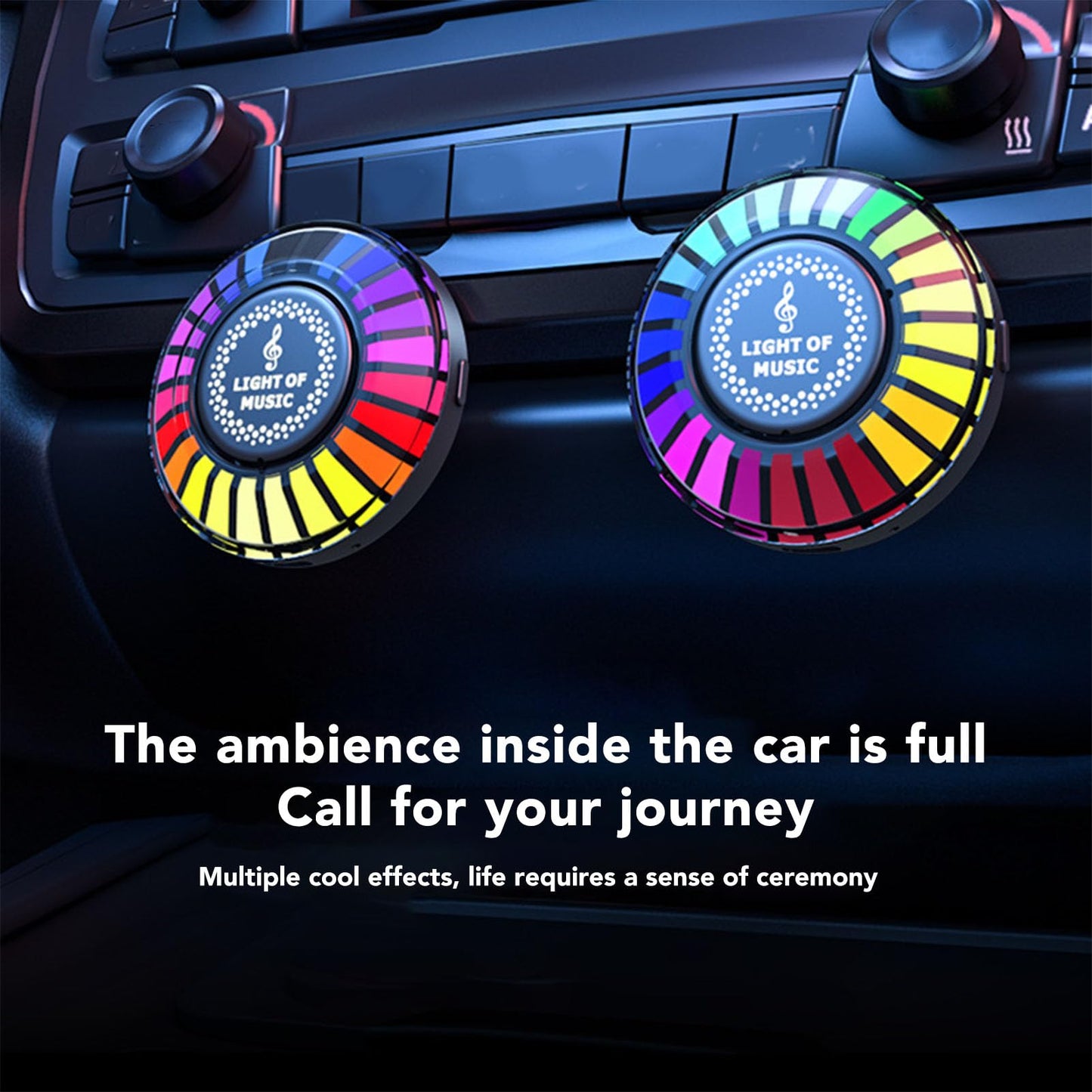 Lámpara de Ritmo de Música de Coche, Luz de Ritmo Activada por Voz, RGB Magnético Luces Ambientales de Ritmo Luces de Sincronización de Música de Recogida para Coche, Juegos