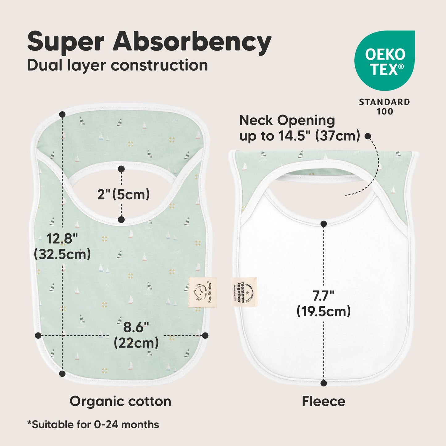 Paquete de 8 Baberos para Bebés, Niños y Niñas - Baberos de Cubierta para Baberos y Dentición para Bebé Niña y Niño Pequeño, Recién Nacido, Suaves y Absorbentes, Lindos, Gran Cobertura Mantiene al
