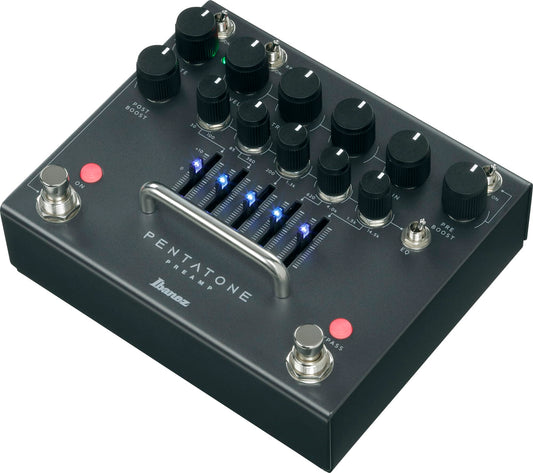 IBANEZ PTPRE Preamp de Guitarra Clásico Negro con 5 Bandas Paramétricas EQ y Post Boost