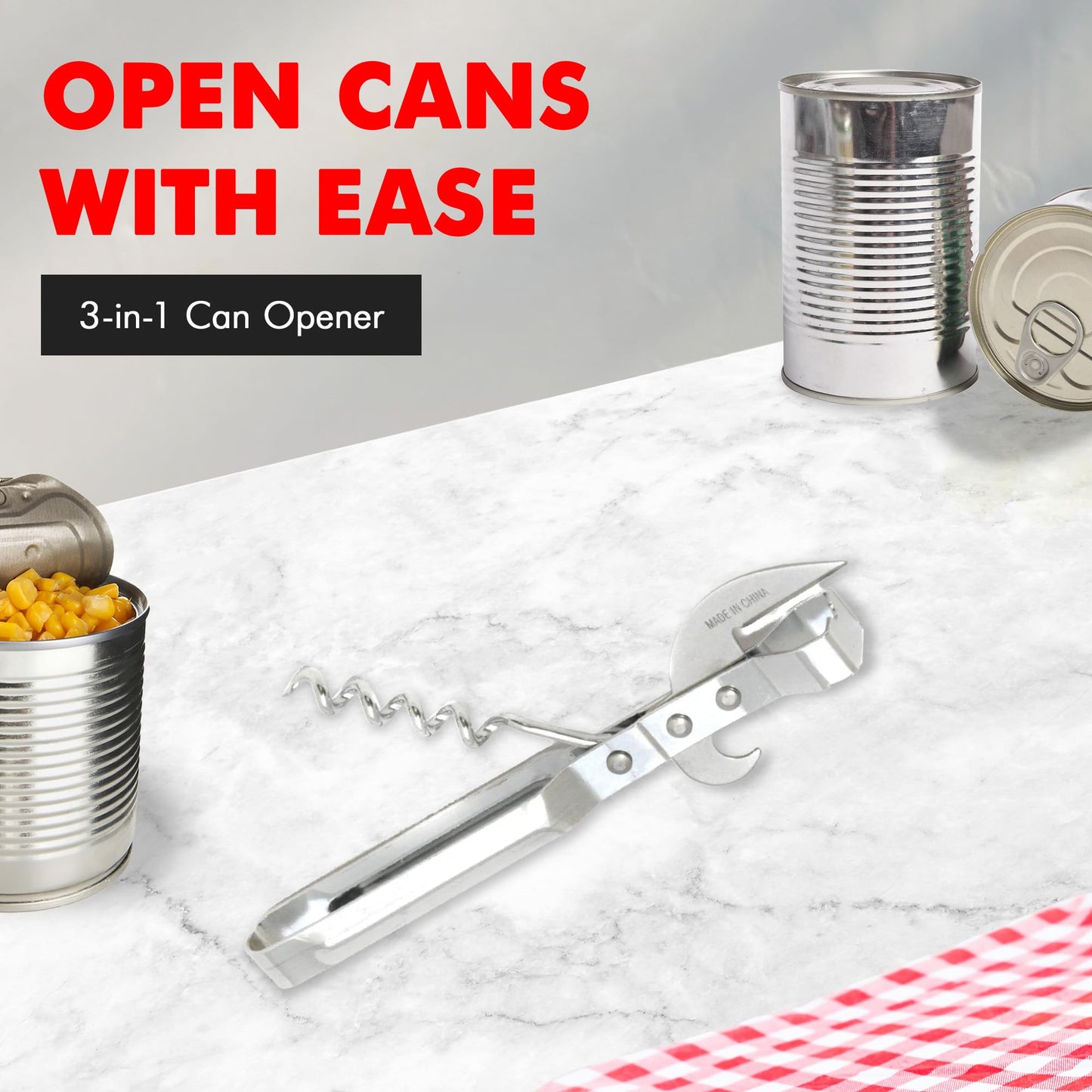 Chef Craft Can Opener with Corkscrew
