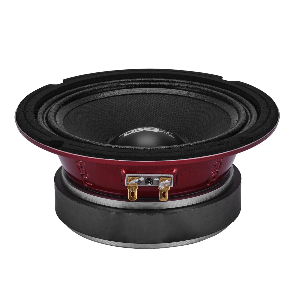 Altavoz PRO-X6MSE DS18 Rojo Midrange de 6.5" con Canasta Sellada para Sistema de Sonido en Carro o Camión 450W MAX 8 Ohms