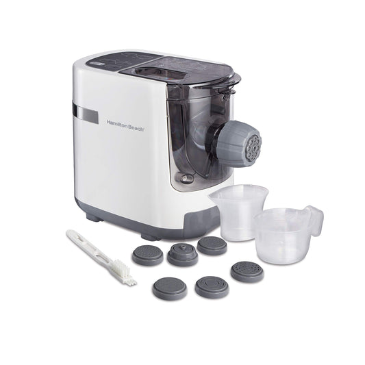 Hamilton Beach Máquina eléctrica para hacer pasta, 7 discos diferentes, Blanco