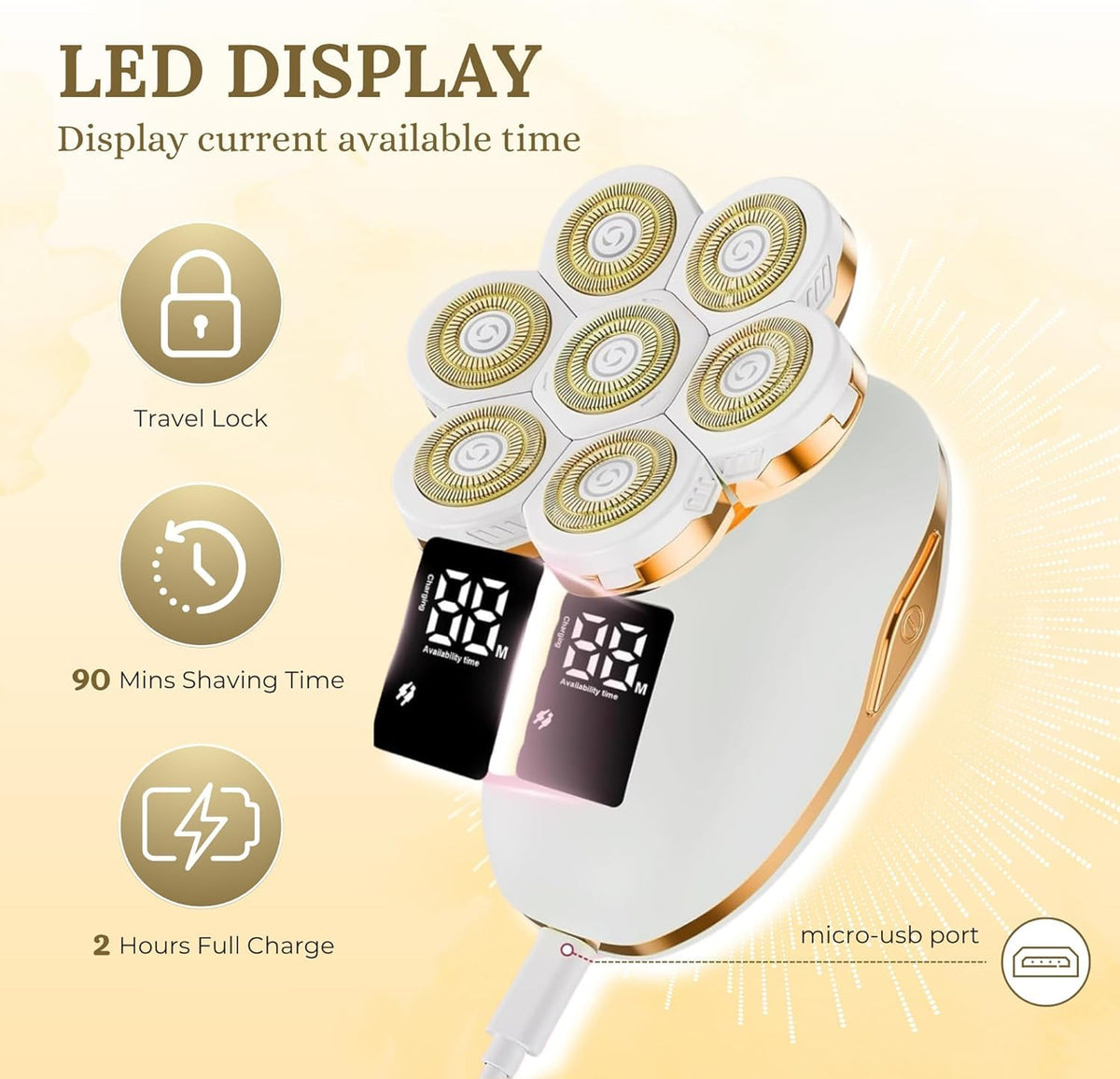 ALADEPT Afeitadora eléctrica 7D para mujer – 5 en 1, recargable, para uso en seco y húmedo. Afeitadora eléctrica, recortadora de bikini y depiladora facial para piernas, brazos, rostro y axilas.