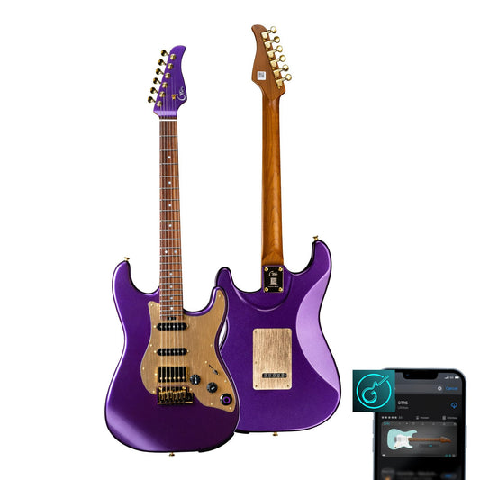 GTRS S900 - Kit de guitarra eléctrica inteligente con transmisor inalámbrico UHF, sistema inteligente de guitarra de práctica con 126 tipos de efectos, bucle de los 80, batería 40, Bettaty Life 10H, 6