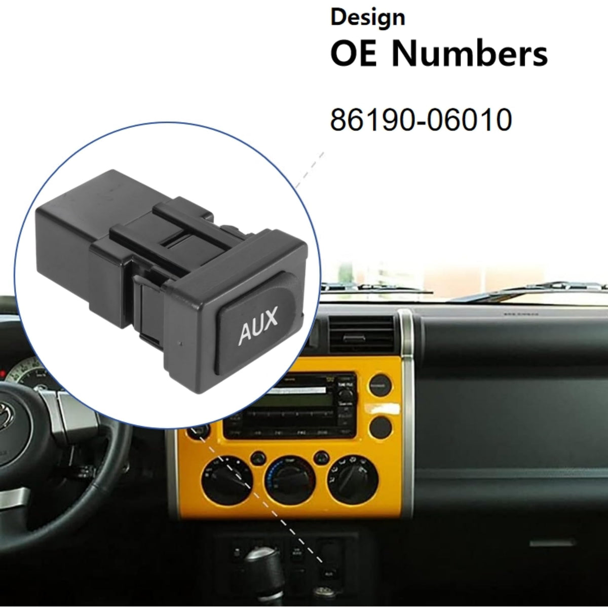Reemplazo de Puerto Auxiliar Adaptador de Entrada Jack Estéreo Toyota Prius Yaris Fj Cruiser Lexus Es350 Ls460 2005-2012
